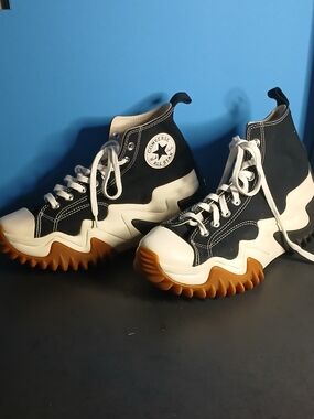 Converse Unisex Black and White High-Top Sneakers with Gum Sole